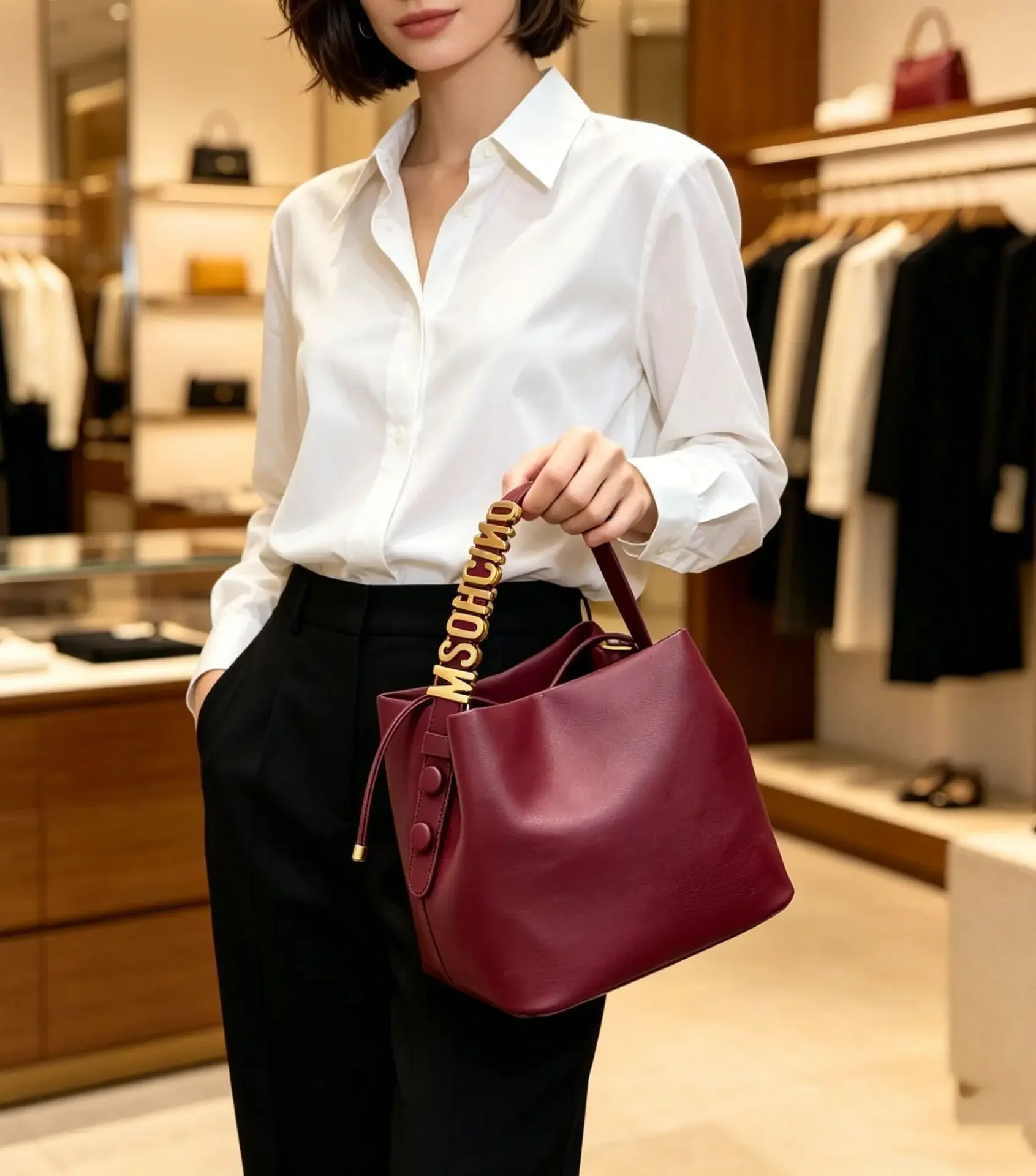 Women's Diaper Bag Fashionable Solid Color Shoulder Bag Designer Paris Style Large Capacity Casual Vintage Messenger Purse