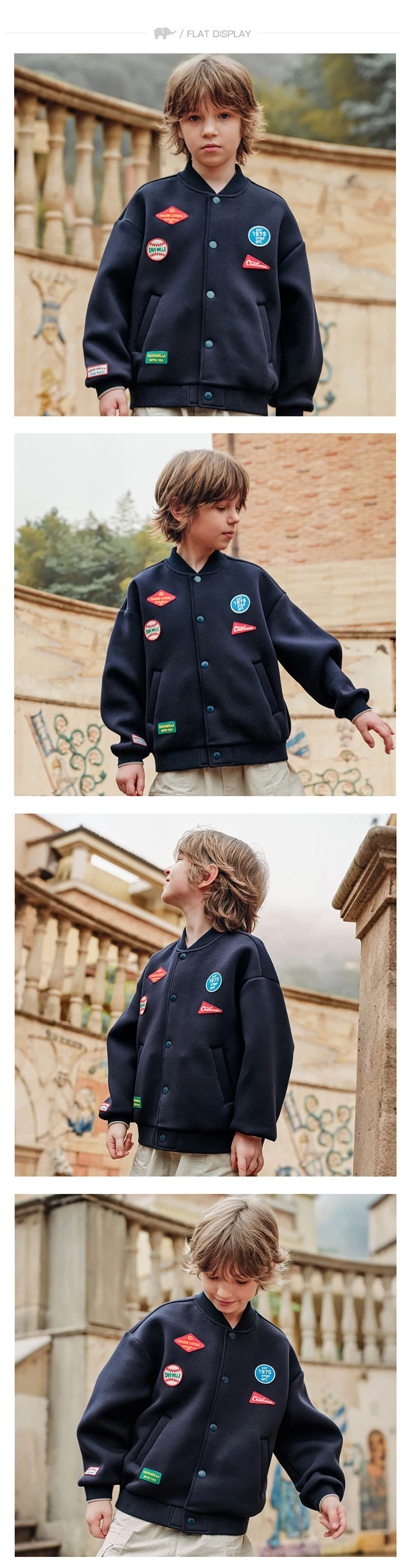 Dave Bella Boys Baseball Coats Kids Long Sleeve Autumn Spring Knitted Jacket Sports Outerwear Children Clothing DK3263266
