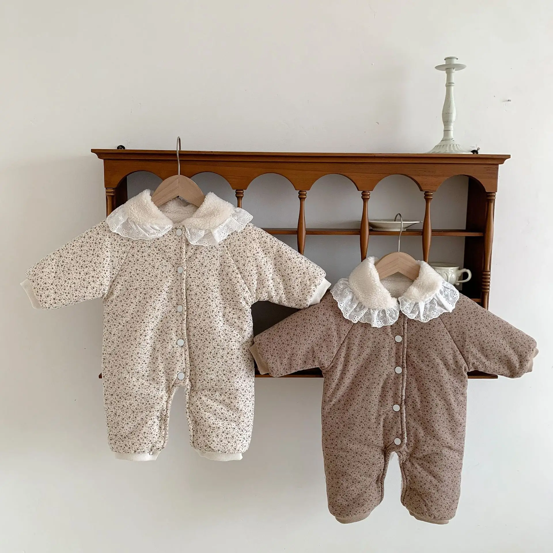 2026 Winter Plush Thicken Baby Romper Toddler Girls Boys Jumpsuit One-Pieces Bodysuits Baby Padded Thickened Crawling Suit