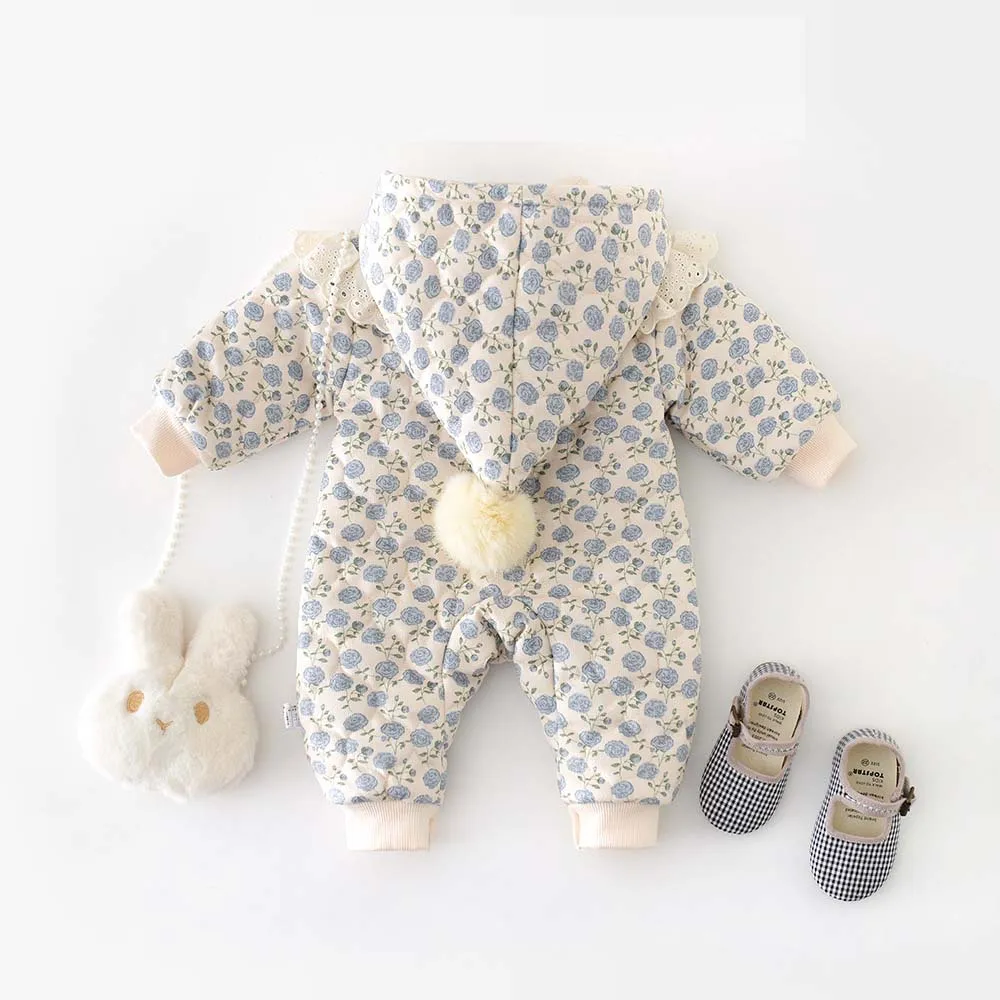 2026 Winter Plush Thicken Baby Romper Toddler Girls Boys Jumpsuit One-Pieces Bodysuits Baby Padded Thickened Crawling Suit