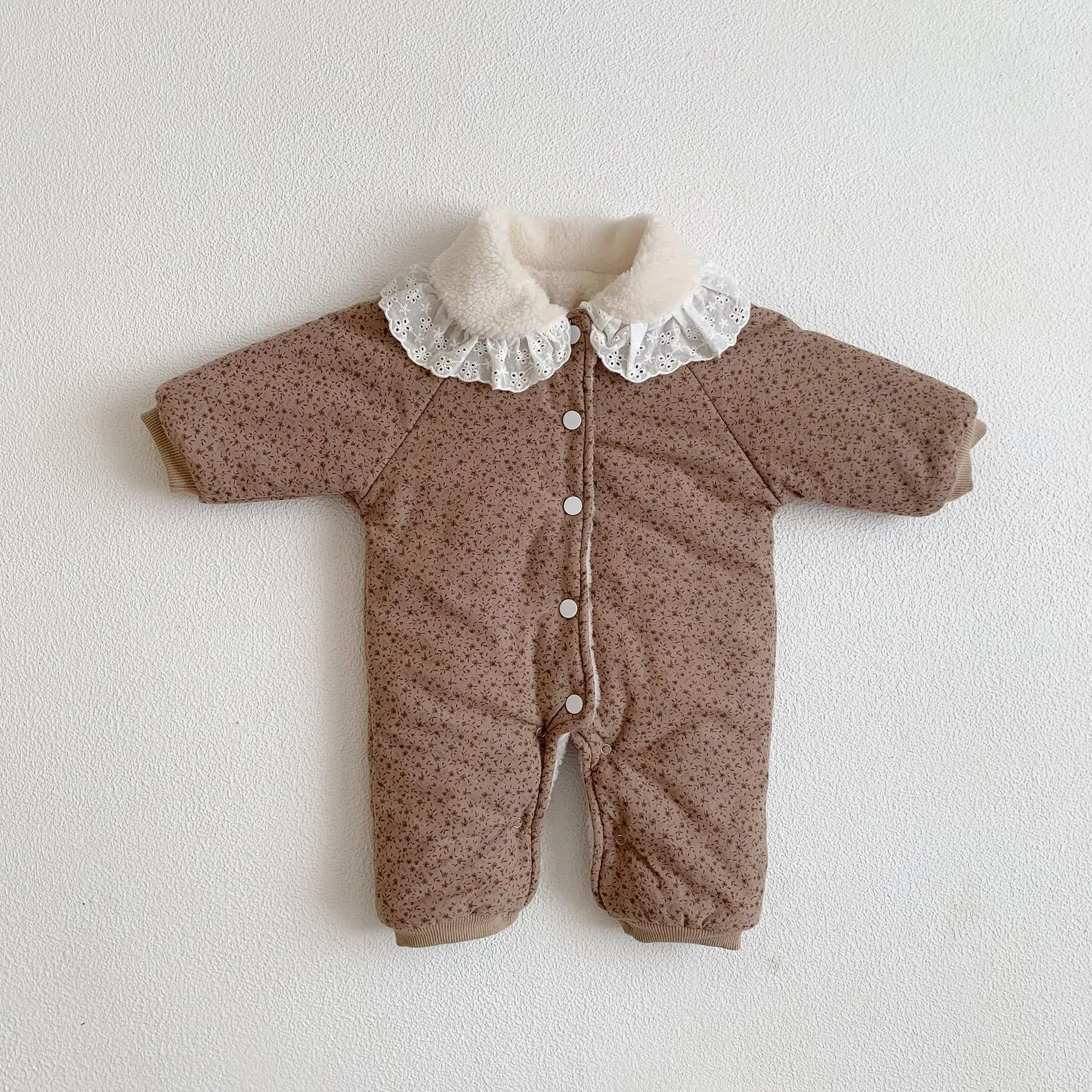 2026 Winter Plush Thicken Baby Romper Toddler Girls Boys Jumpsuit One-Pieces Bodysuits Baby Padded Thickened Crawling Suit
