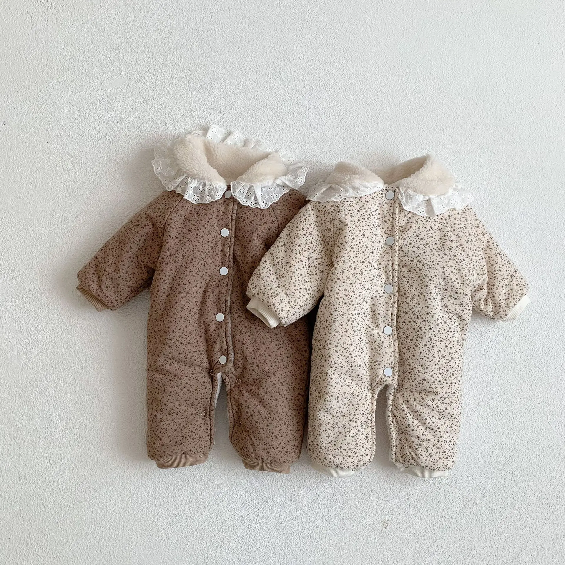 2026 Winter Plush Thicken Baby Romper Toddler Girls Boys Jumpsuit One-Pieces Bodysuits Baby Padded Thickened Crawling Suit