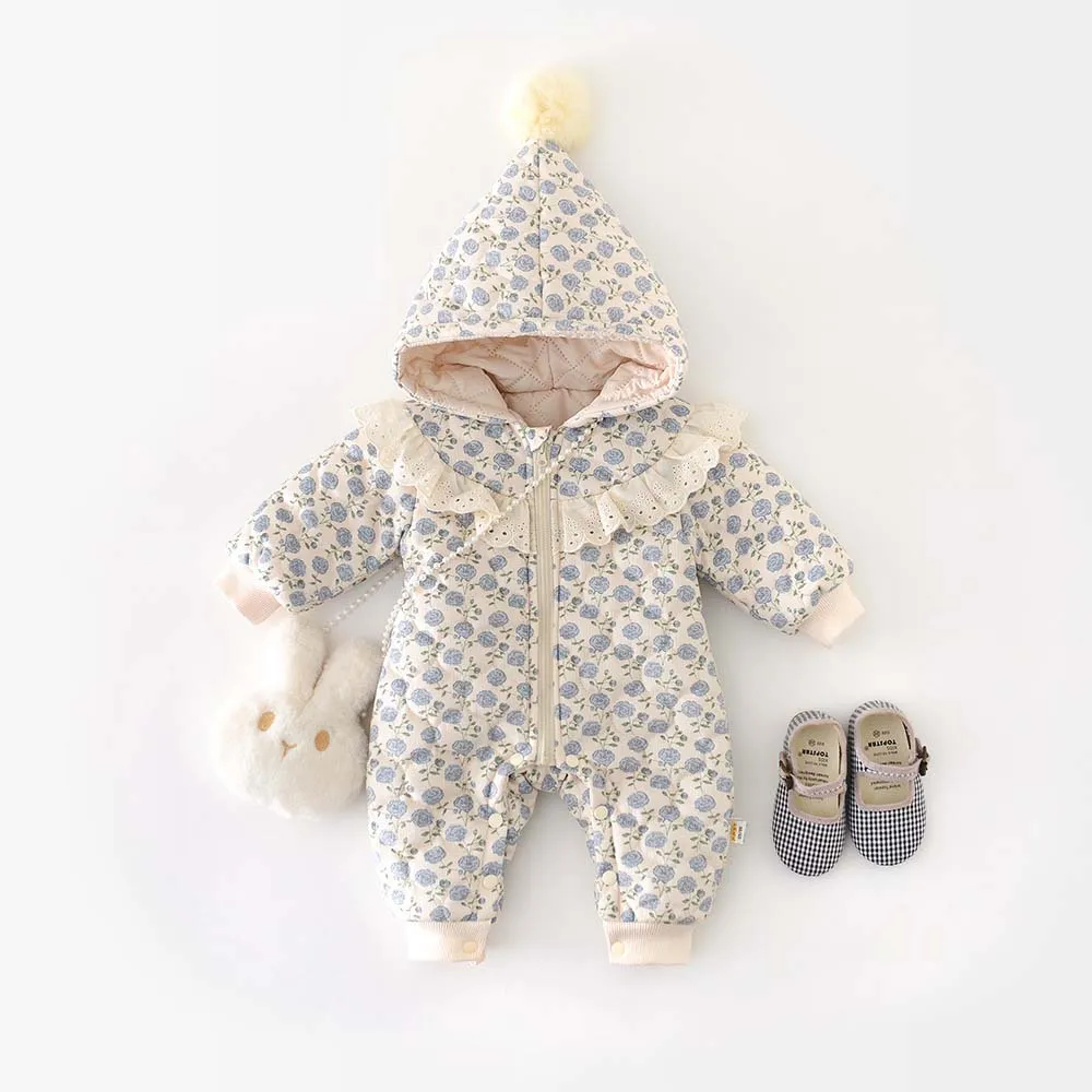 2026 Winter Plush Thicken Baby Romper Toddler Girls Boys Jumpsuit One-Pieces Bodysuits Baby Padded Thickened Crawling Suit