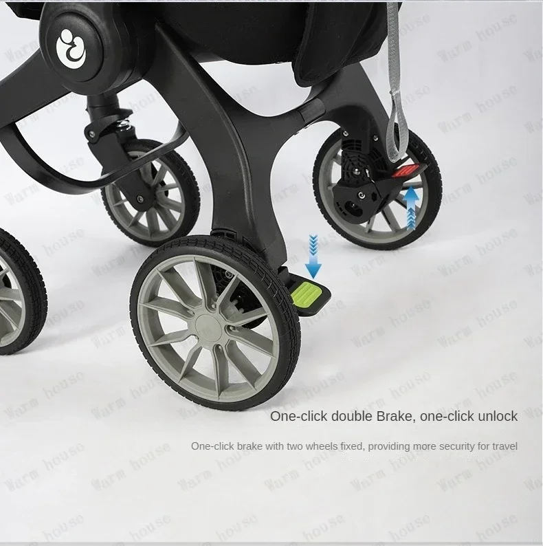 4-in-1 Stroller, Multi-functional Foldable Stroller, Portable Outdoor Stroller, Car Seat Function, Adjustable Armrests
