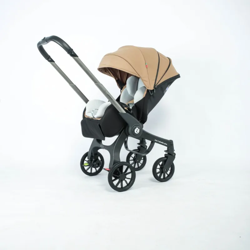 4-in-1 Stroller, Multi-functional Foldable Stroller, Portable Outdoor Stroller, Car Seat Function, Adjustable Armrests