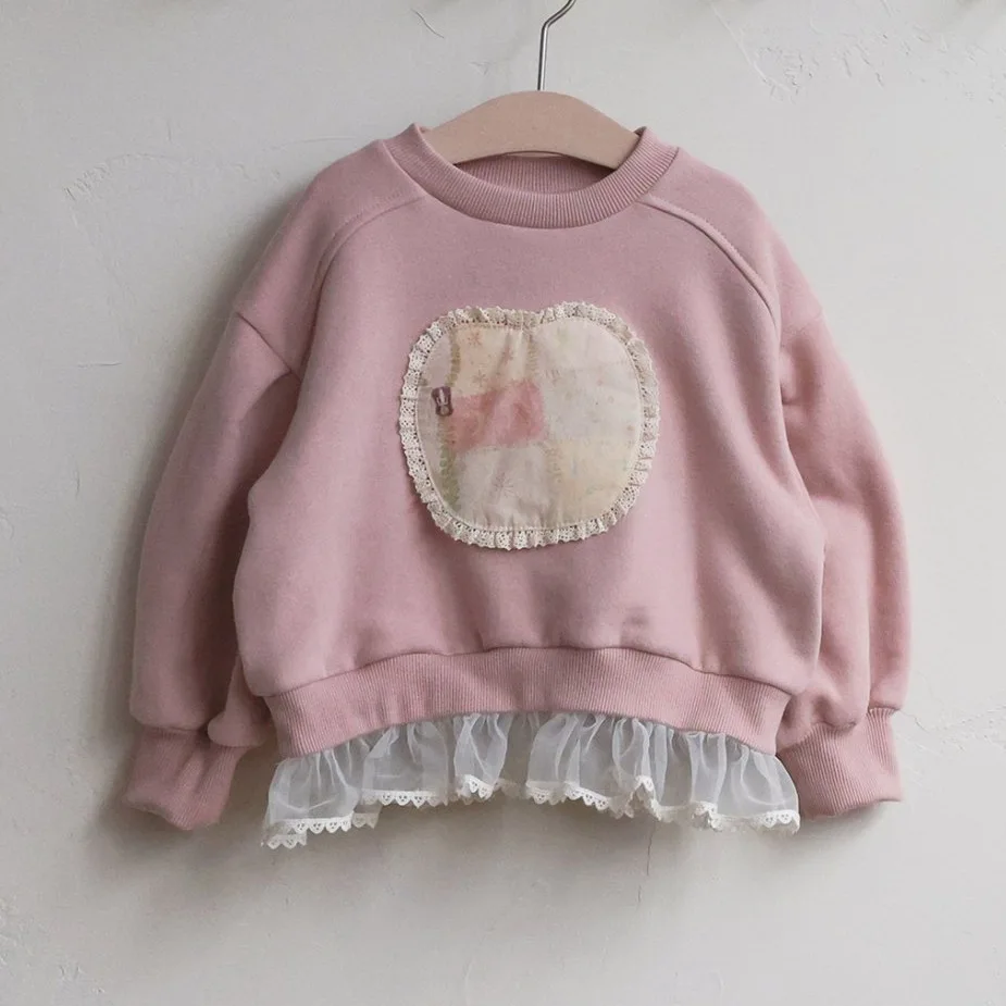 Korean Version New Children's Clothing 2026 Spring Autumn Winter Girl Princess Hoodie Casual Pants Set