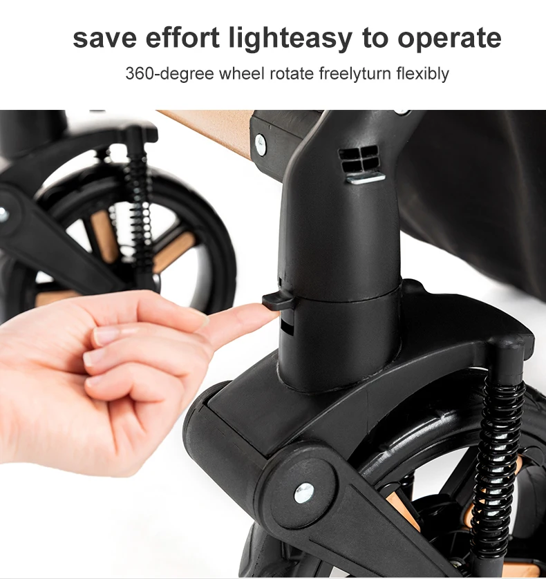 Compact Baby Stroller 3-in-1 Portable Newborns Baby Car with Car Seat High View Pram Travel System Buggy Foldable Baby Carriage