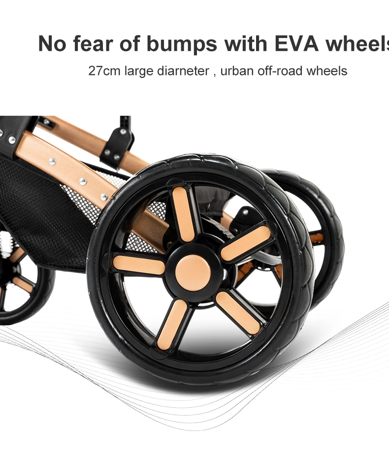 Compact Baby Stroller 3-in-1 Portable Newborns Baby Car with Car Seat High View Pram Travel System Buggy Foldable Baby Carriage