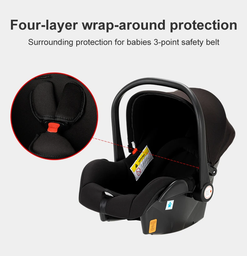 Compact Baby Stroller 3-in-1 Portable Newborns Baby Car with Car Seat High View Pram Travel System Buggy Foldable Baby Carriage