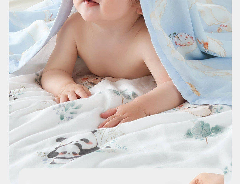AIBEDILA Bamboo Cotton Baby Swaddle Blanket Thin Summer Gauze Bath Towel Lightweight Newborn Cover Blanket for Kids