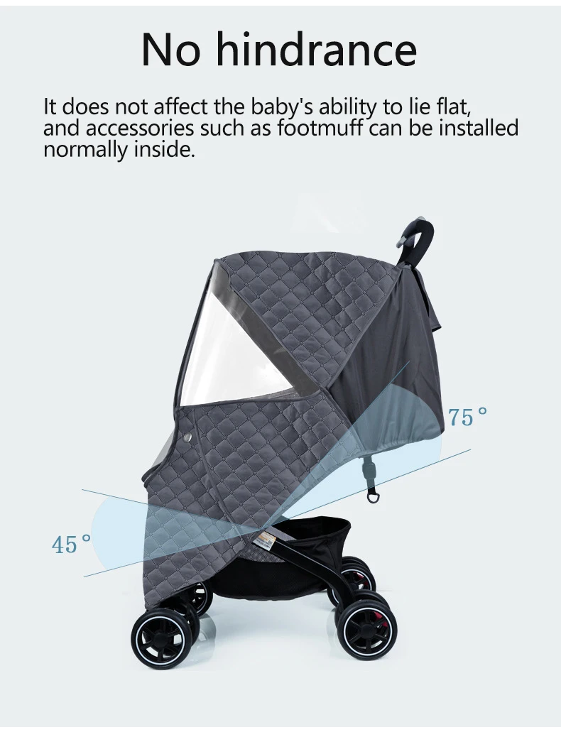 Wind Shield Rain Cover Universal 2 in1 Rain Coat for Baby Stroller Waterproof Winter Warm Cotton Hood Stroller Accessories