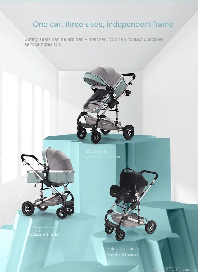 3in1 Baby Stroller High Landscape Baby Pram Portable Baby Pushchair Multifunctional Newborn Carriage Double Faced 739 Model