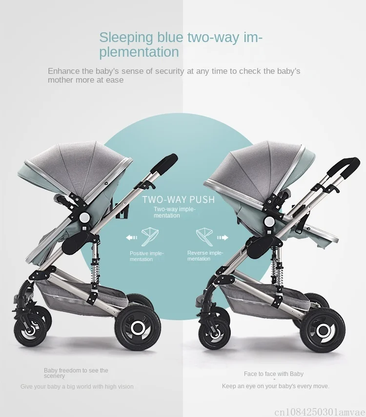 3in1 Baby Stroller High Landscape Baby Pram Portable Baby Pushchair Multifunctional Newborn Carriage Double Faced 739 Model