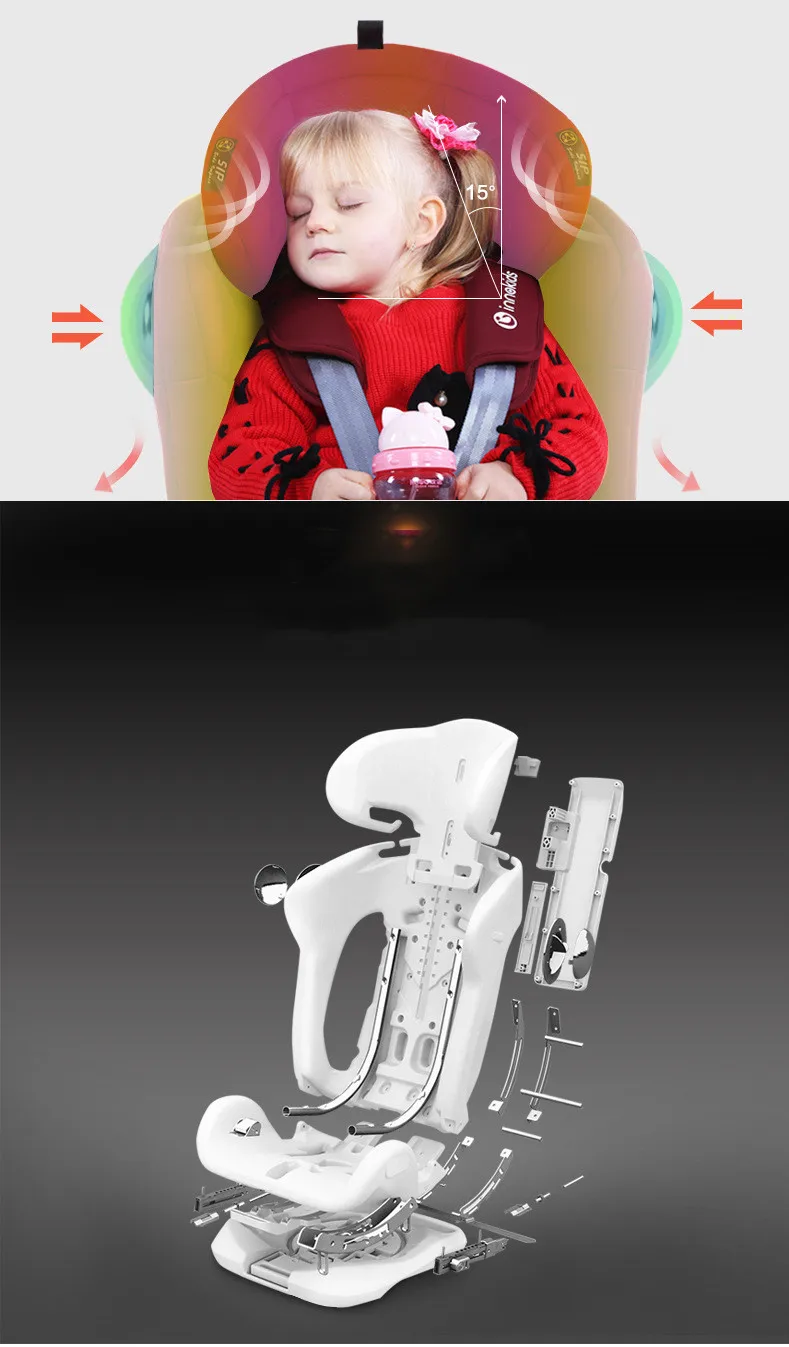Innokids Child Safety Seat 360 Degree Rotating Car with 0-12 Years Old Baby Can Sit and Lay Isofix Latch interfa Infant Car Seat