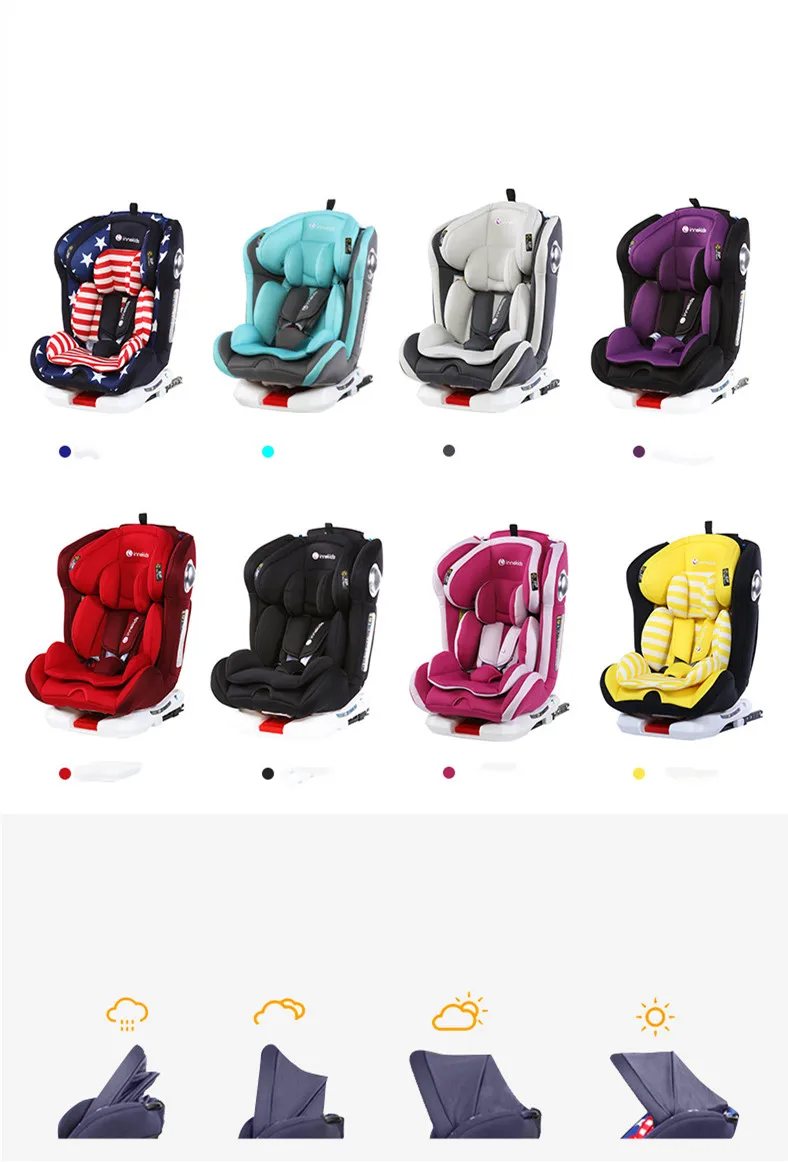 Innokids Child Safety Seat 360 Degree Rotating Car with 0-12 Years Old Baby Can Sit and Lay Isofix Latch interfa Infant Car Seat