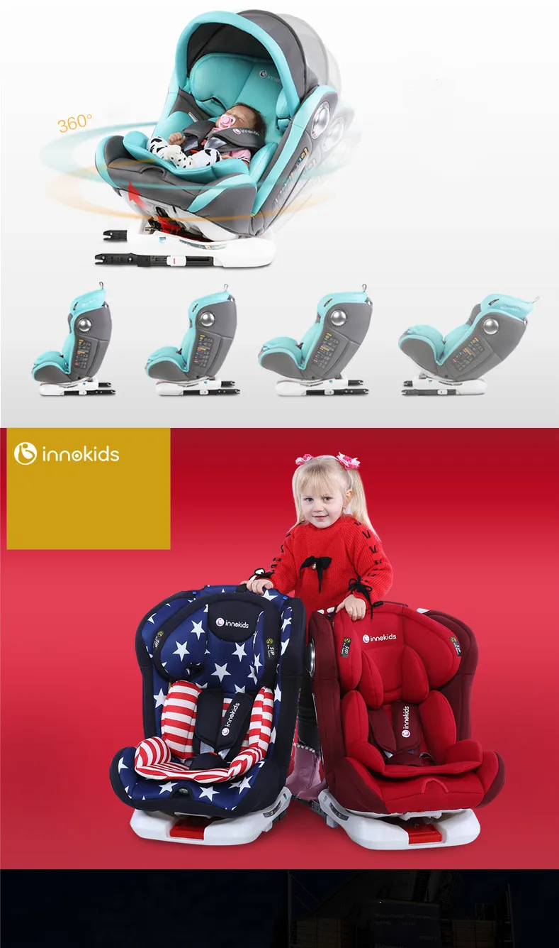 Innokids Child Safety Seat 360 Degree Rotating Car with 0-12 Years Old Baby Can Sit and Lay Isofix Latch interfa Infant Car Seat