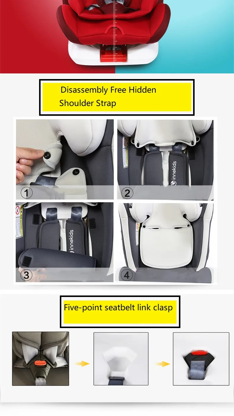 Innokids Child Safety Seat 360 Degree Rotating Car with 0-12 Years Old Baby Can Sit and Lay Isofix Latch interfa Infant Car Seat