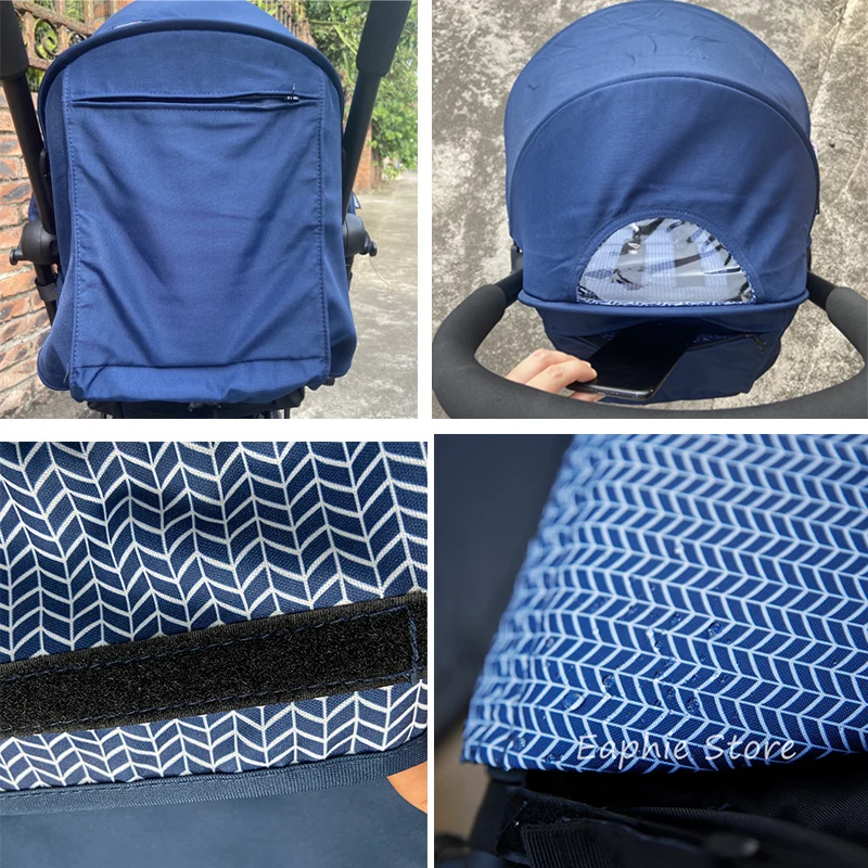2pcs/set Stroller Cover Sunshade Hood& Cushion Pad1:1Fabric 145° Canopy Seat Liner Replacement Kit YOYO Stroller Accessories