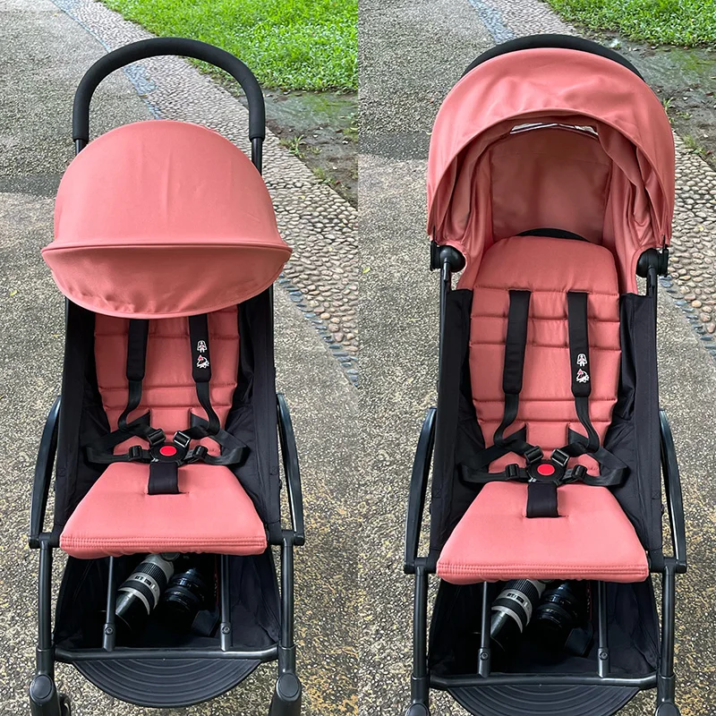 2pcs/set Stroller Cover Sunshade Hood& Cushion Pad1:1Fabric 145° Canopy Seat Liner Replacement Kit YOYO Stroller Accessories