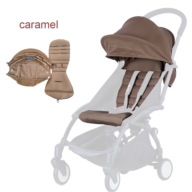 2pcs/set Stroller Cover Sunshade Hood& Cushion Pad1:1Fabric 145° Canopy Seat Liner Replacement Kit YOYO Stroller Accessories