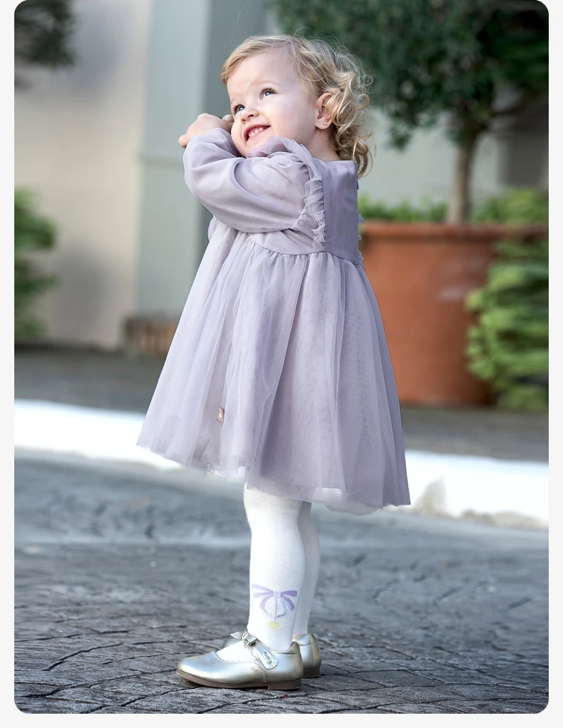 Dave Bella Princess Dress for Girls Children Baby New Spring Noble Charm Sweet Classy Lovely Mesh Fashion Party DB1248204