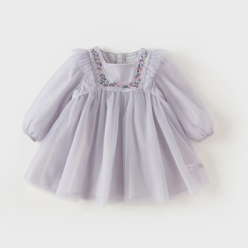 Dave Bella Princess Dress for Girls Children Baby New Spring Noble Charm Sweet Classy Lovely Mesh Fashion Party DB1248204
