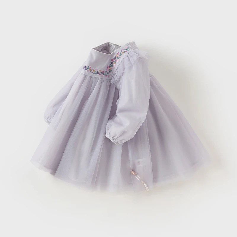 Dave Bella Princess Dress for Girls Children Baby New Spring Noble Charm Sweet Classy Lovely Mesh Fashion Party DB1248204