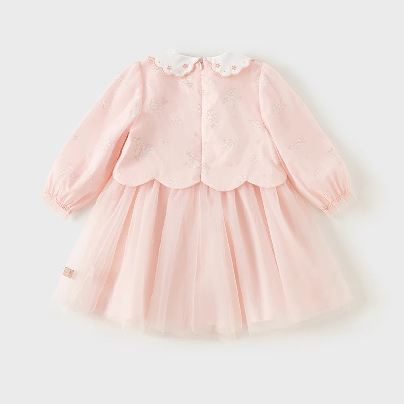 Dave Bella Princess Floral Dress for Girls Baby Children 2024 New Autumn Sweet Gentle Fashion Casual Party Outdoor DB3241829