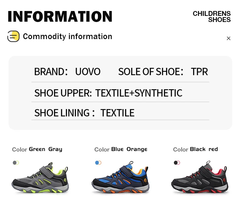 Kids Shoes Little Boys And Girls Fitness Sneakers Non-Slip Breathable Light Weight Hiking Outdoor Children Footwear Size 30-33