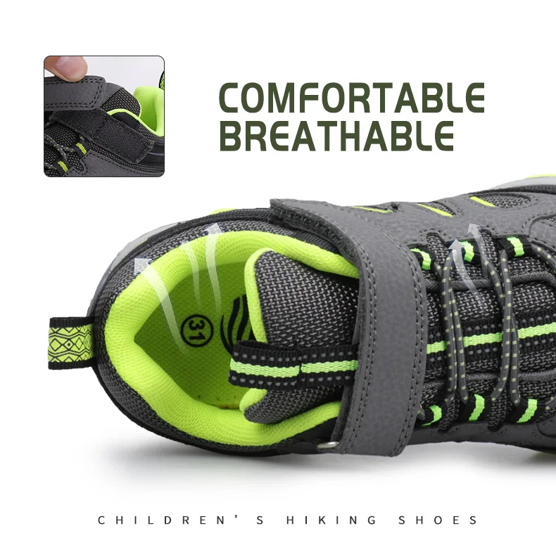 Kids Shoes Little Boys And Girls Fitness Sneakers Non-Slip Breathable Light Weight Hiking Outdoor Children Footwear Size 30-33