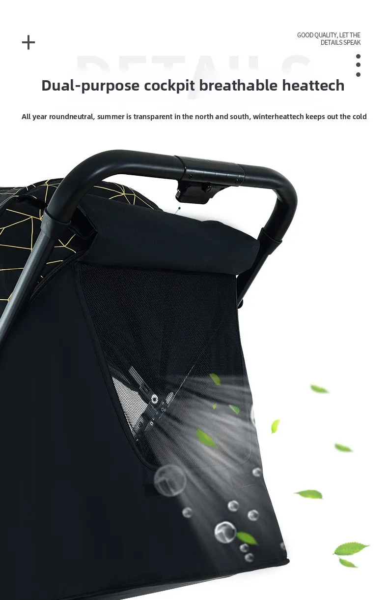 Twin Baby Stroller High View Detachable Stroller Foldable and Lightweight Stroller with Sitting and Lying Function