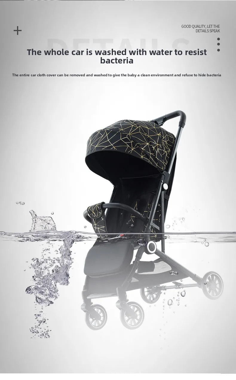 Twin Baby Stroller High View Detachable Stroller Foldable and Lightweight Stroller with Sitting and Lying Function