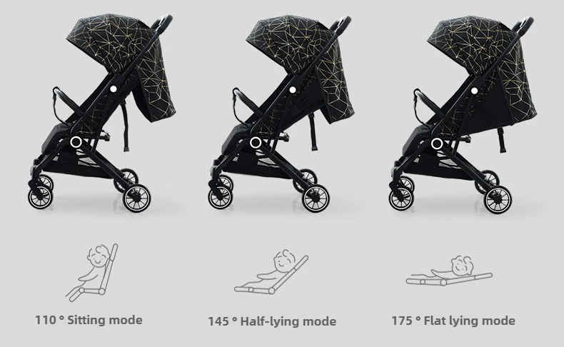 Twin Baby Stroller High View Detachable Stroller Foldable and Lightweight Stroller with Sitting and Lying Function