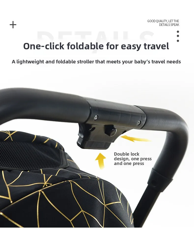 Twin Baby Stroller High View Detachable Stroller Foldable and Lightweight Stroller with Sitting and Lying Function