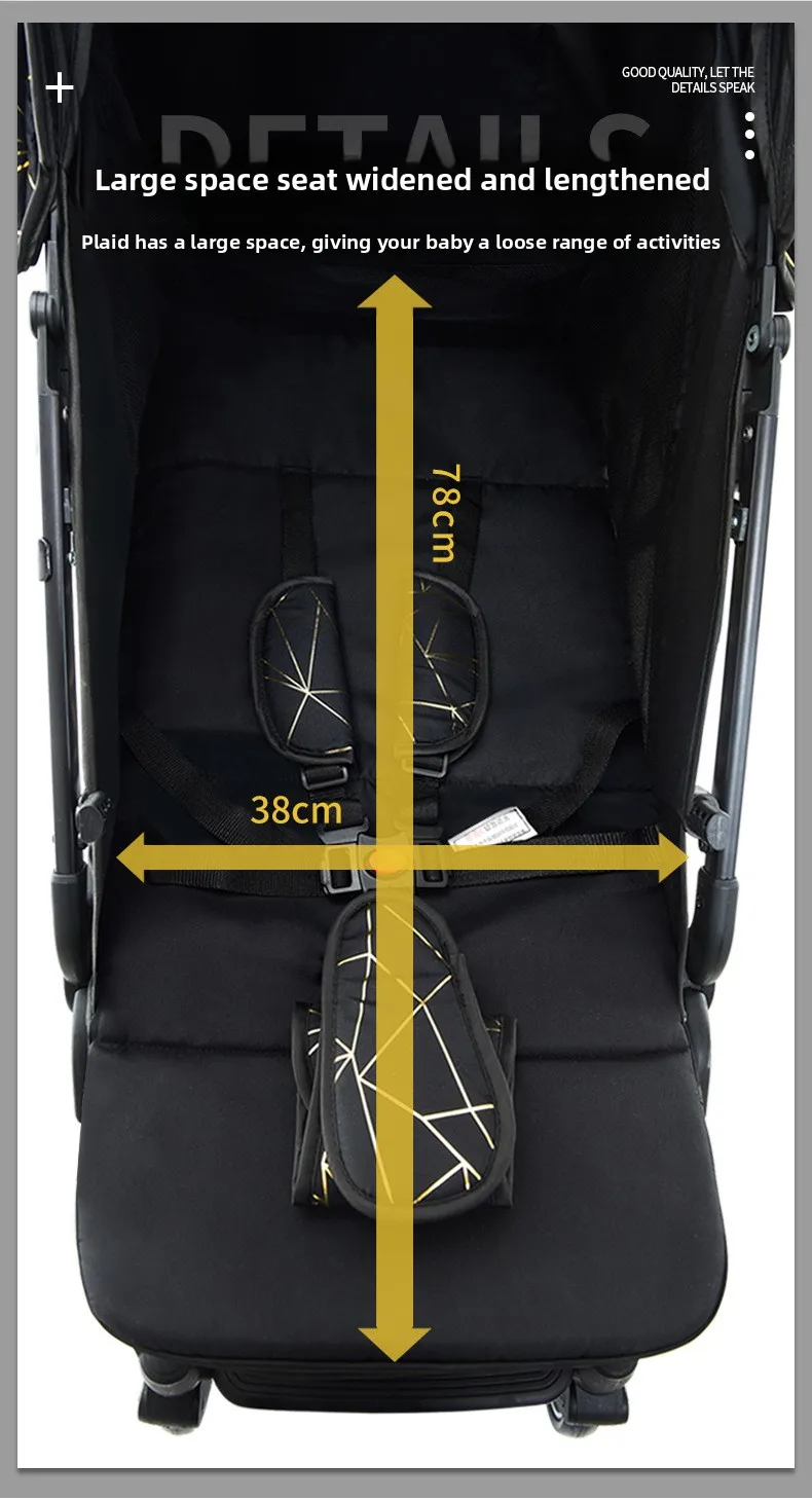 Twin Baby Stroller High View Detachable Stroller Foldable and Lightweight Stroller with Sitting and Lying Function