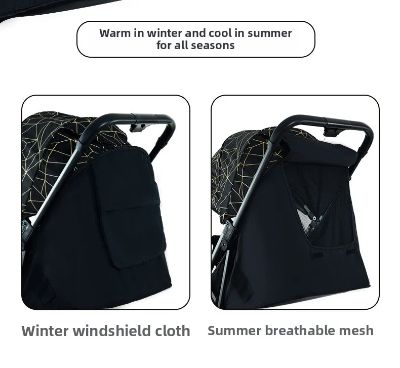 Twin Baby Stroller High View Detachable Stroller Foldable and Lightweight Stroller with Sitting and Lying Function