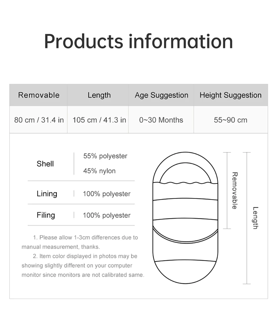 Baby Stroller Footmuff 0-36Months Newborn Baby Envelope For Discharge Removable Size Universal Pram Sack Windproof Accessories