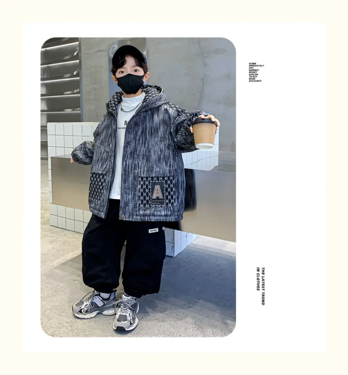 Winter Teenager Boy Thicken Jacket Coat Kids Coats Big Boy Patchwork Clothes Outerwear Fleece Boys Coats Kids Boys Cotton Parkas