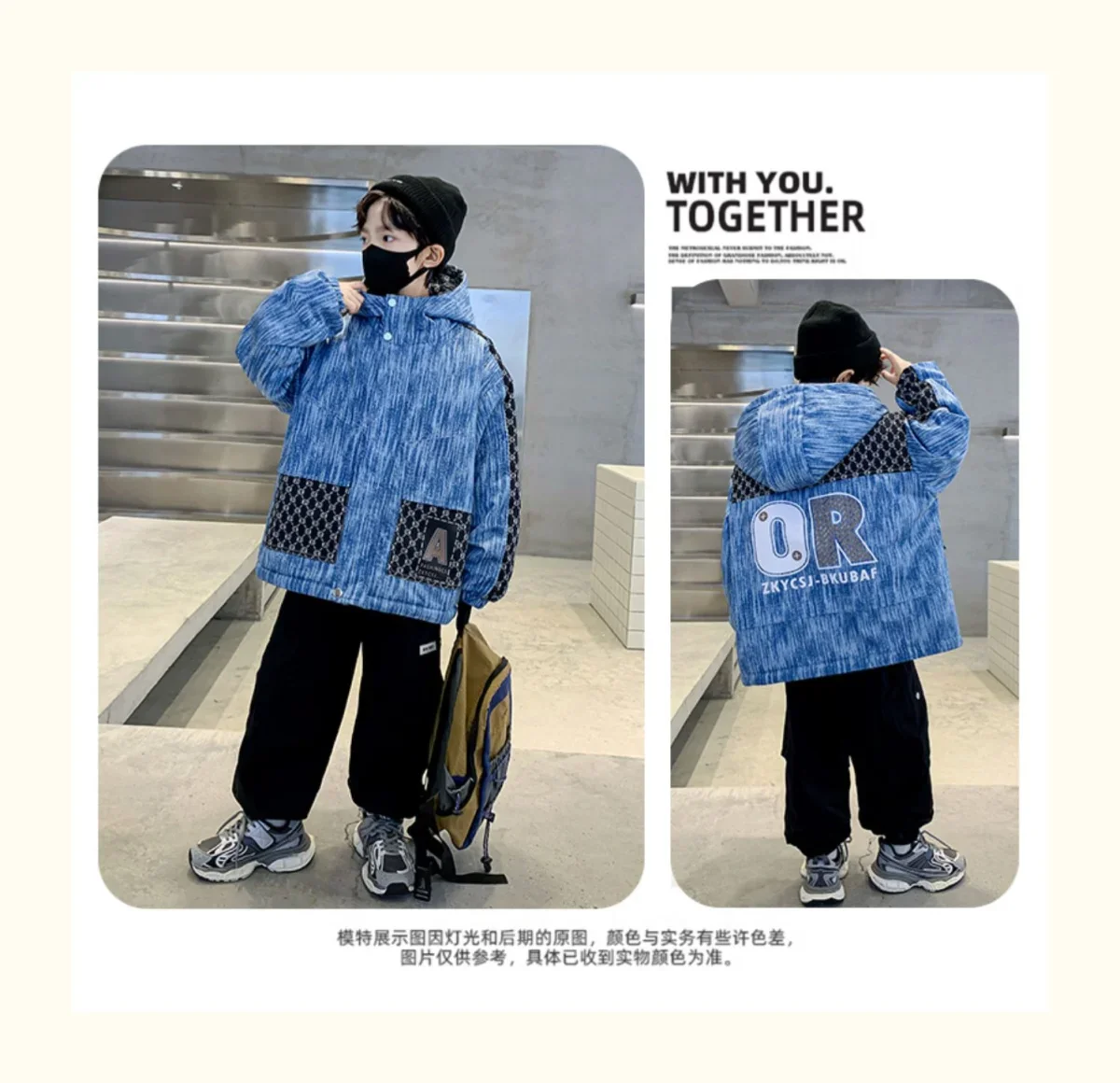 Winter Teenager Boy Thicken Jacket Coat Kids Coats Big Boy Patchwork Clothes Outerwear Fleece Boys Coats Kids Boys Cotton Parkas
