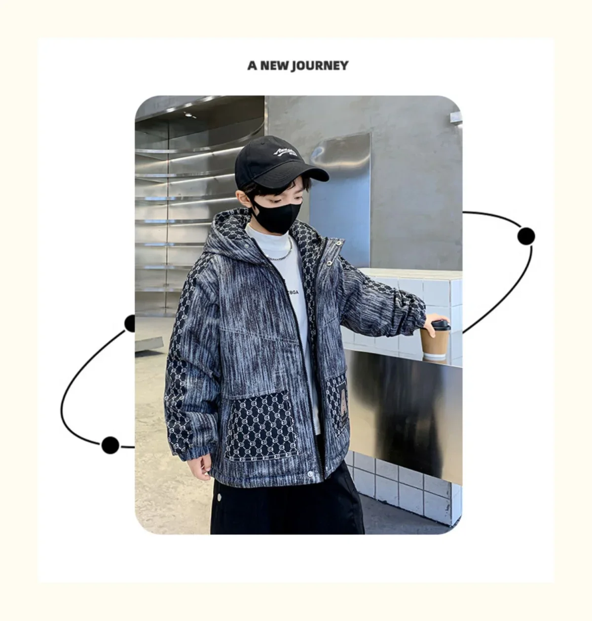 Winter Teenager Boy Thicken Jacket Coat Kids Coats Big Boy Patchwork Clothes Outerwear Fleece Boys Coats Kids Boys Cotton Parkas