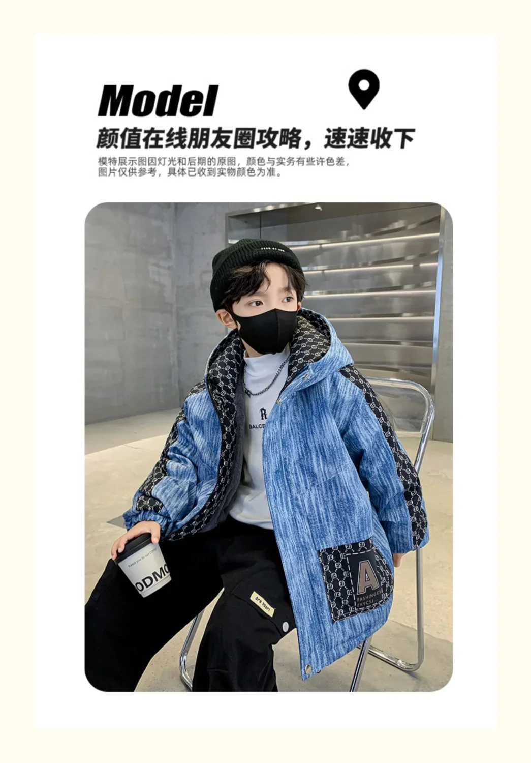 Winter Teenager Boy Thicken Jacket Coat Kids Coats Big Boy Patchwork Clothes Outerwear Fleece Boys Coats Kids Boys Cotton Parkas