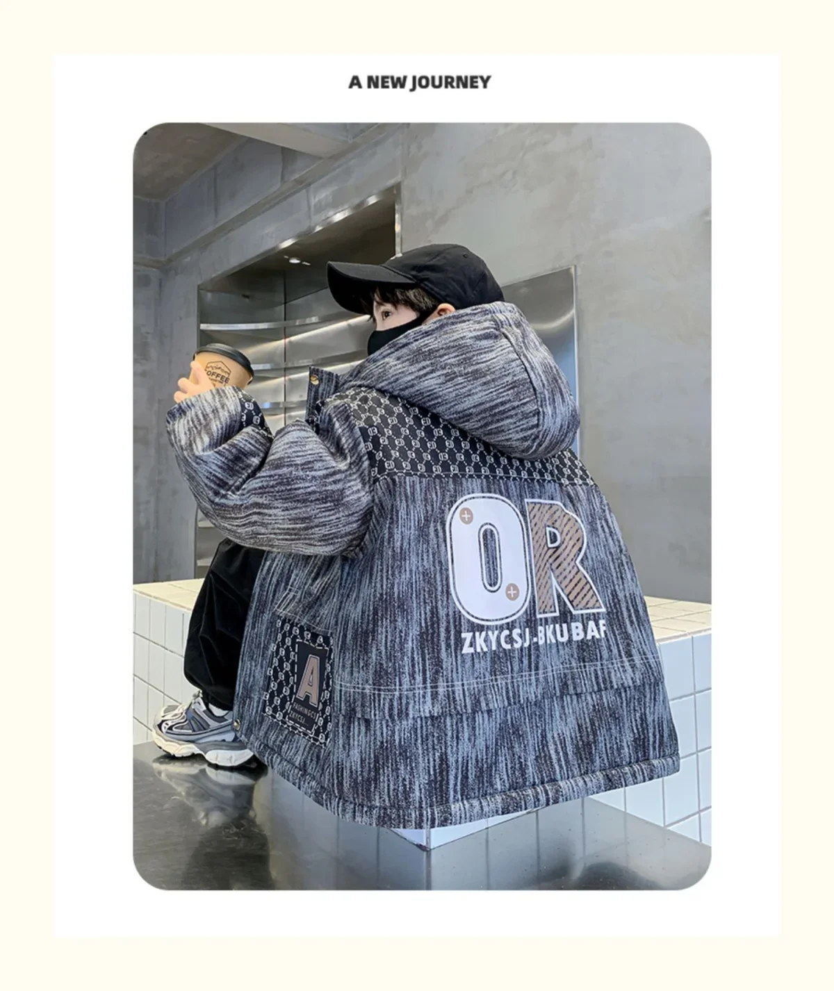 Winter Teenager Boy Thicken Jacket Coat Kids Coats Big Boy Patchwork Clothes Outerwear Fleece Boys Coats Kids Boys Cotton Parkas