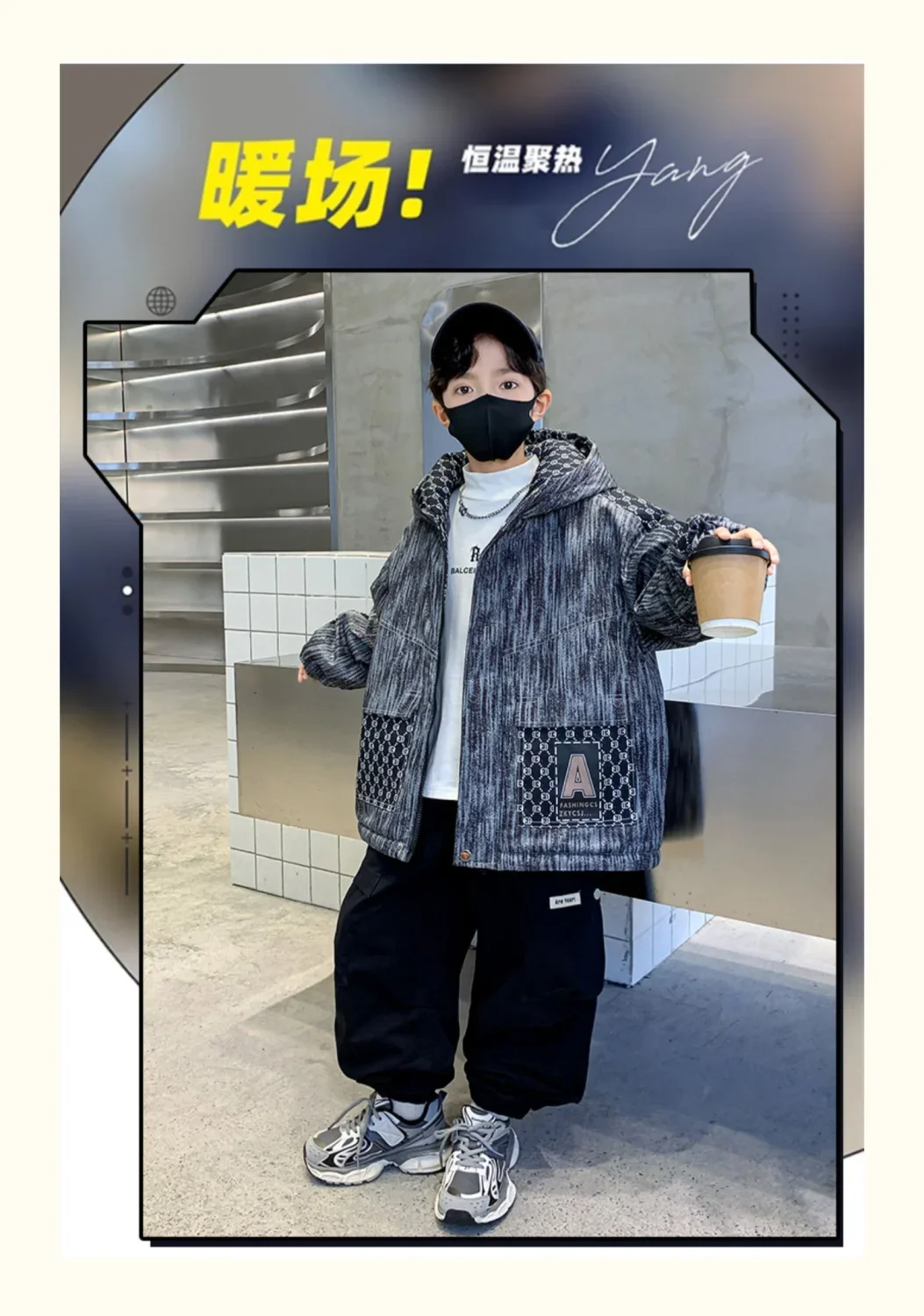 Winter Teenager Boy Thicken Jacket Coat Kids Coats Big Boy Patchwork Clothes Outerwear Fleece Boys Coats Kids Boys Cotton Parkas