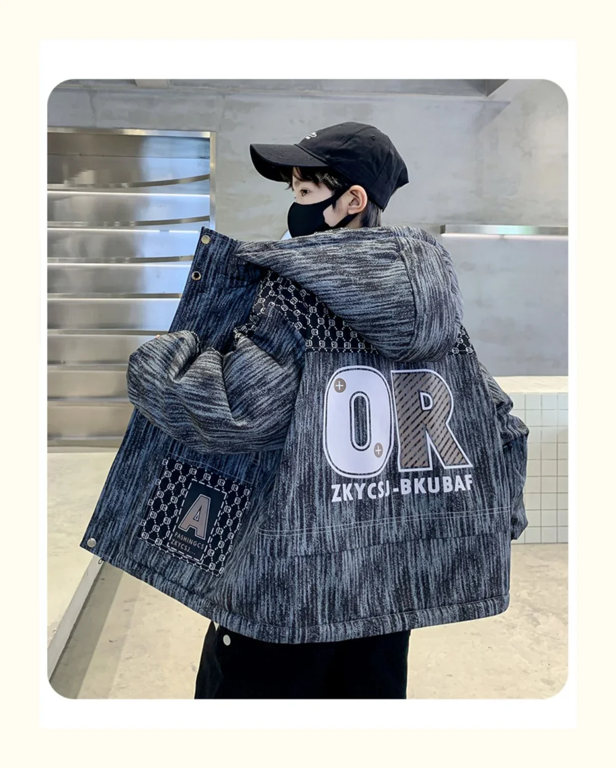 Winter Teenager Boy Thicken Jacket Coat Kids Coats Big Boy Patchwork Clothes Outerwear Fleece Boys Coats Kids Boys Cotton Parkas