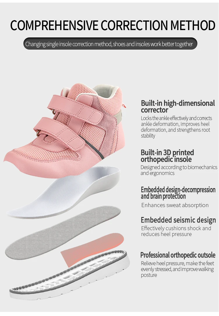 Girls Boys Orthopedic Sneakers with Arch Support Princepard Corrective Insole Footwear Autumn Spring Sport Running Casual Shoes