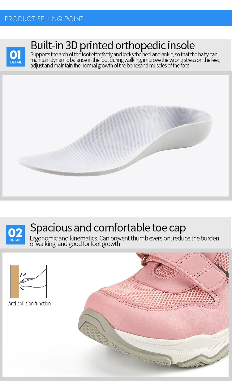 Girls Boys Orthopedic Sneakers with Arch Support Princepard Corrective Insole Footwear Autumn Spring Sport Running Casual Shoes