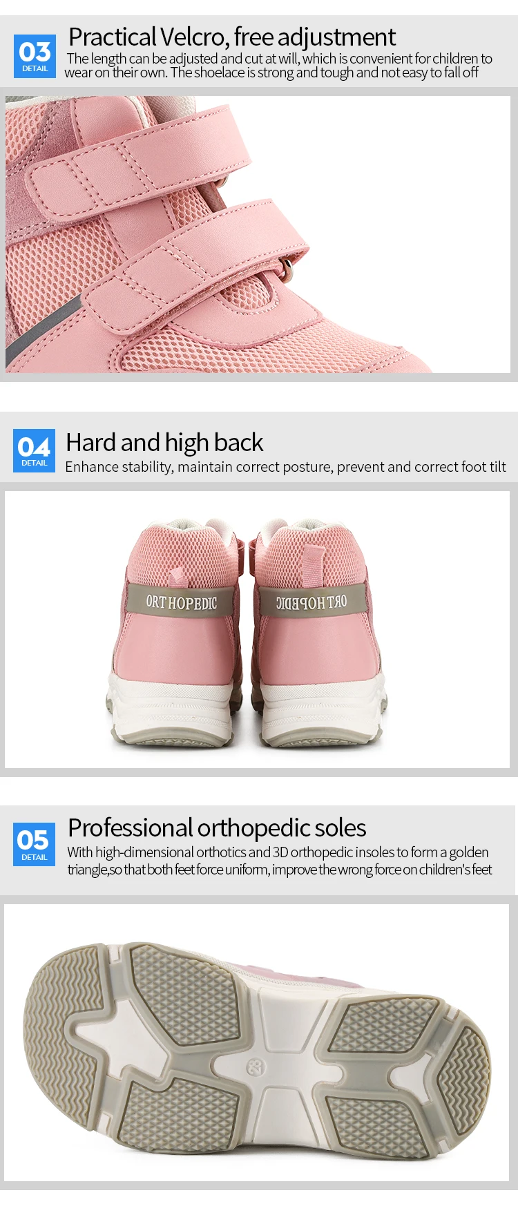 Girls Boys Orthopedic Sneakers with Arch Support Princepard Corrective Insole Footwear Autumn Spring Sport Running Casual Shoes