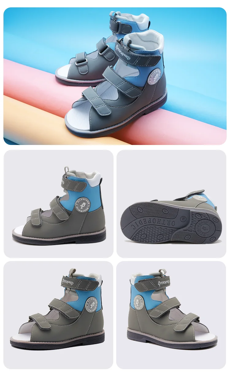 Ankle Support Children's Corrective Orthopedic Shoes Princepard Summer Girls Boys High-top Sandals with Arch and Ankle Support