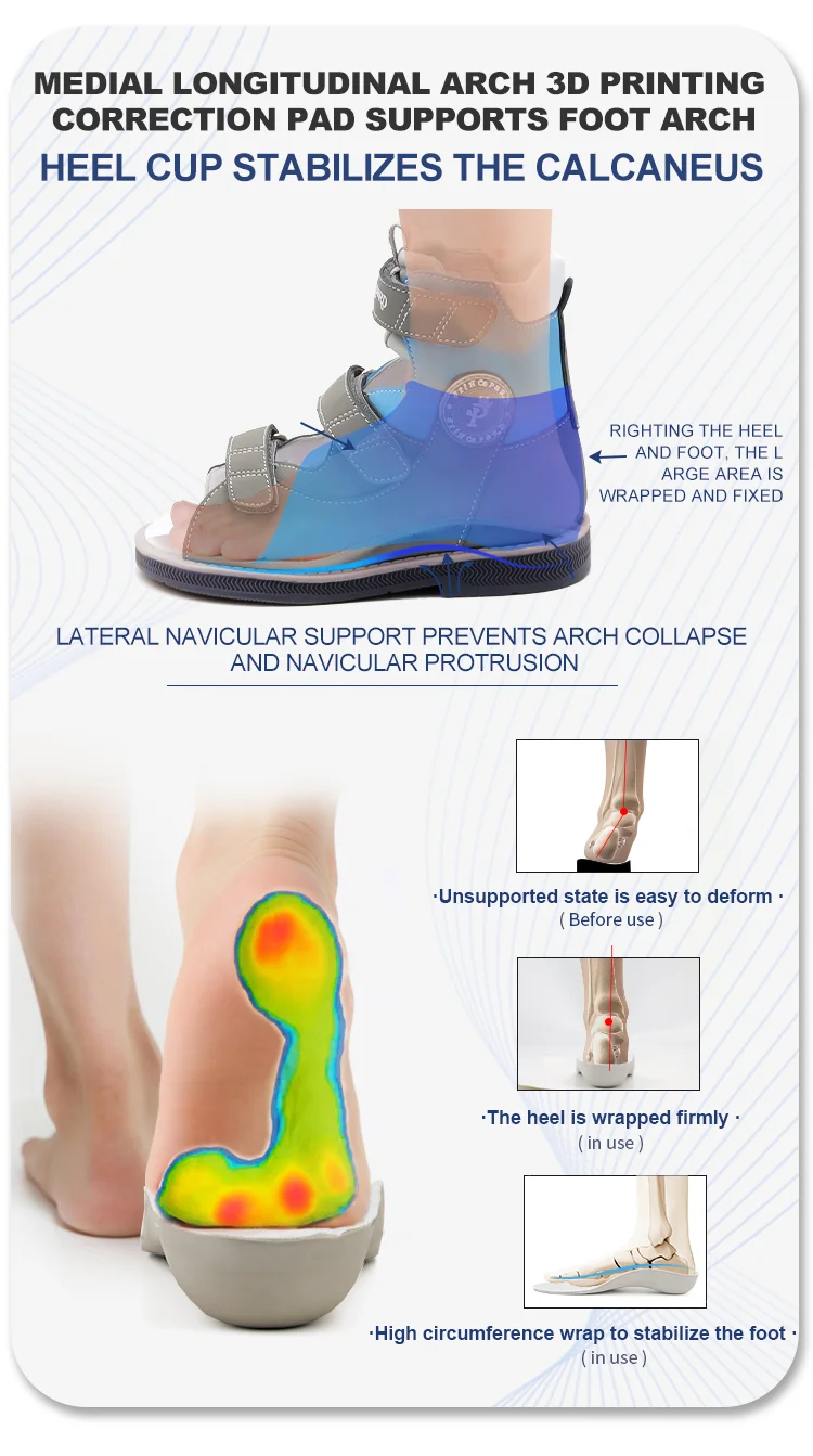 Ankle Support Children's Corrective Orthopedic Shoes Princepard Summer Girls Boys High-top Sandals with Arch and Ankle Support