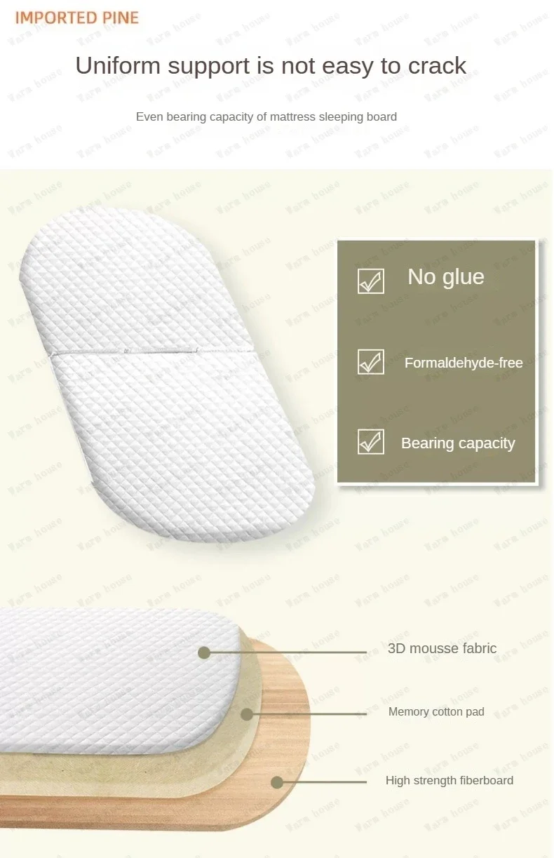 Movable Solid Wood Baby Crib  Portable Newborn Home Baby Cradle Bed Foldable Twin Rocking Bed Baby Soothing Rocking Bed